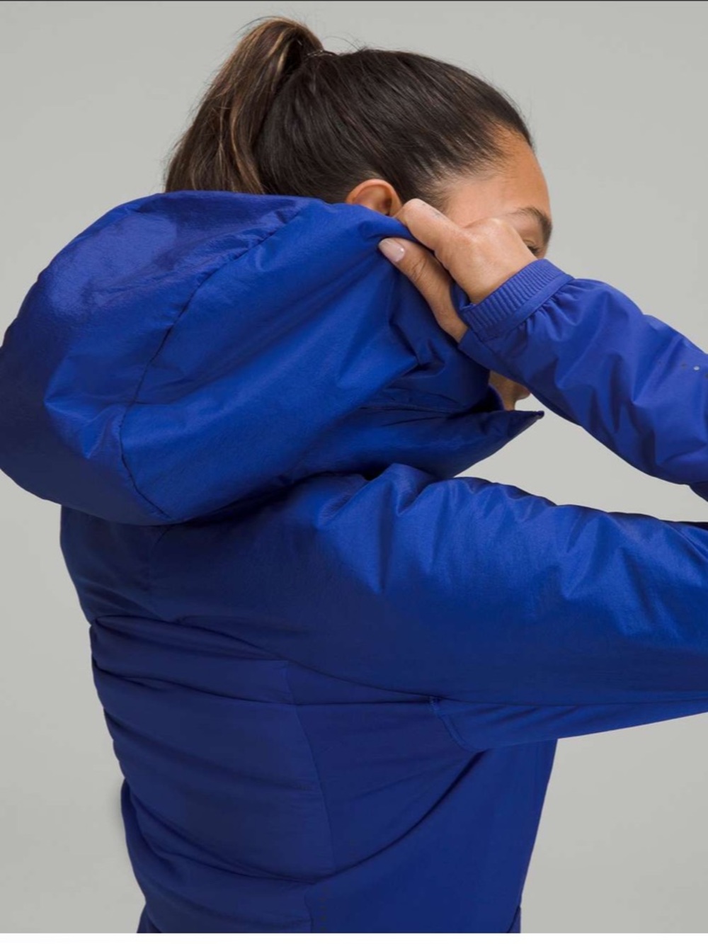 lululemon athletica insulated hooded puffer jacket - psychic blue 6 - Picture 7 of 15